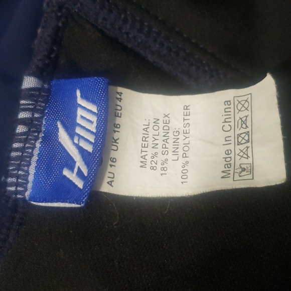 Hilor Slimming Navy High Cut One Piece Swimsuit Size 12 - Picture 9 of 10